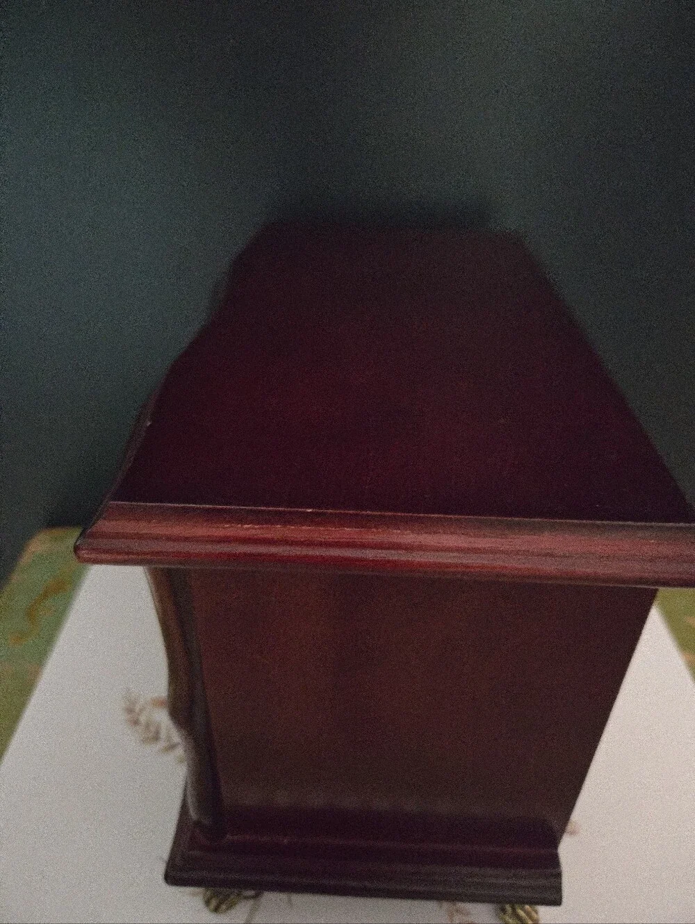 Vintage Style Mini Jewelry Chest in Deep Mahogany